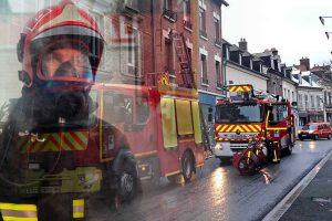 Départ de feu rue de Harlay à Compiègne : intervention des pompiers