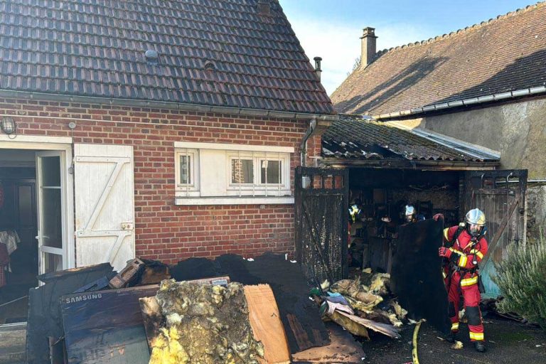 garage en feu beauvais