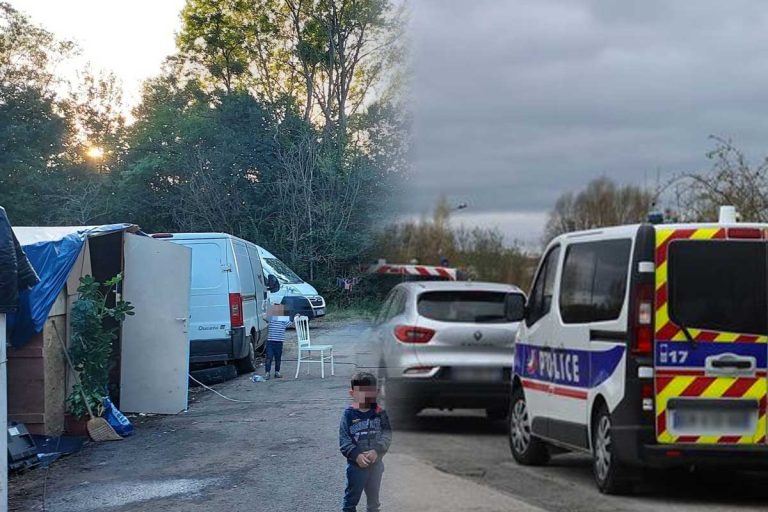 intervention police camp de rom