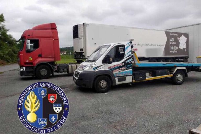 chauffeur de poids lourd arrête dans l'Aisne