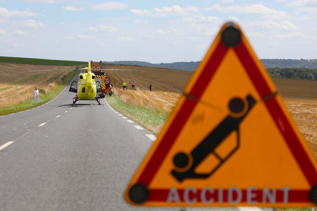 accident cycliste frocourt heliportage