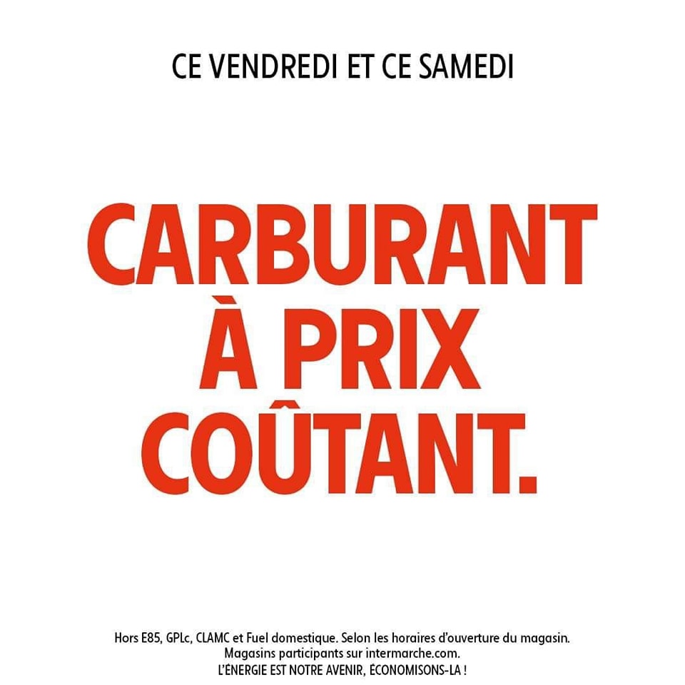 carburant prix coutant intermarche