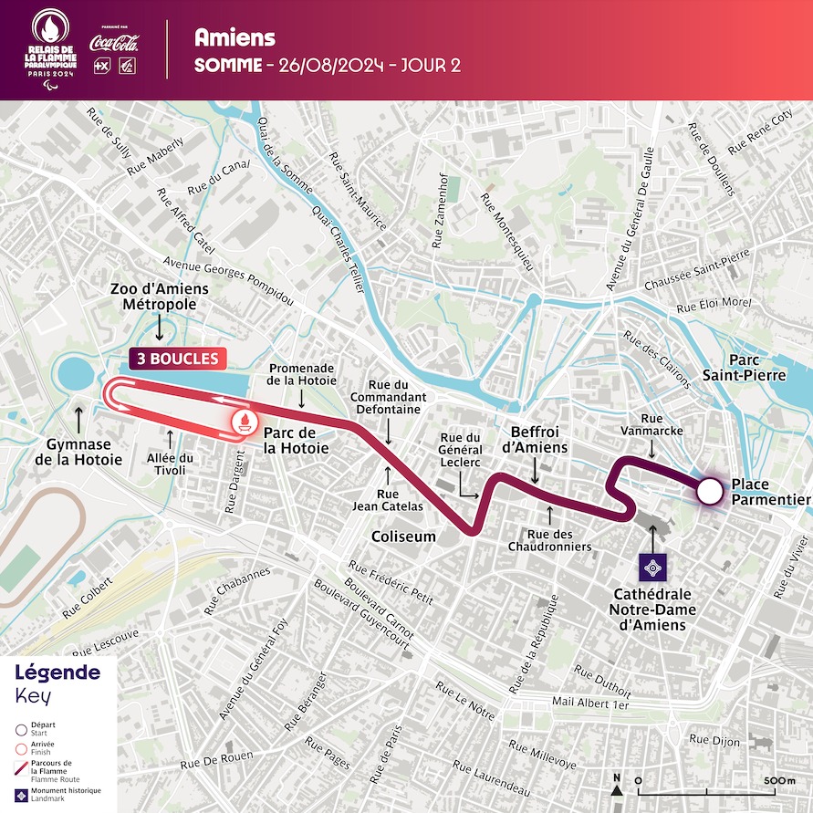 parcours flamme paralympique amiens