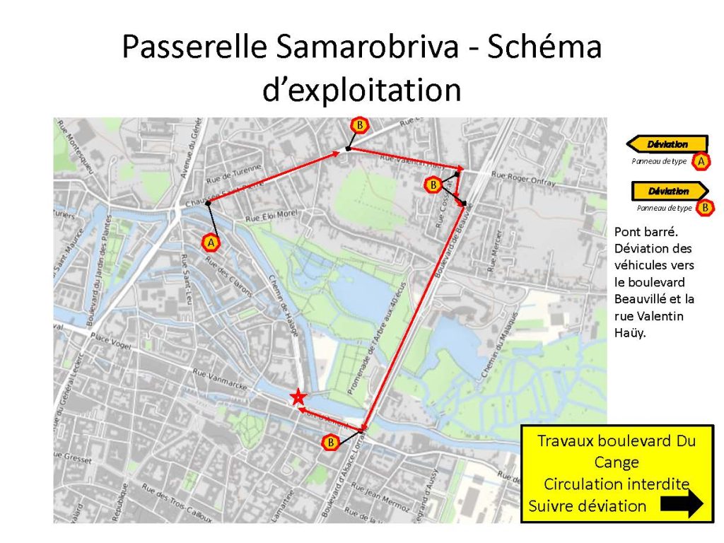 travaux passerelle samarobriva deviation