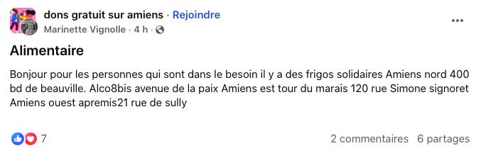adresse frigo solidaire amiens