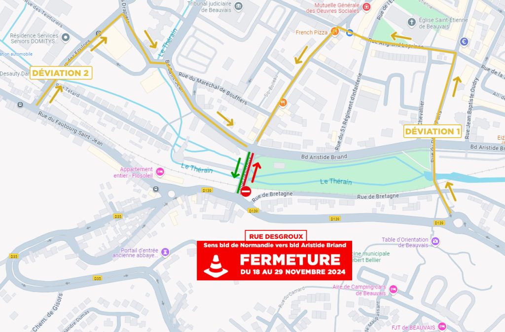 travaux rue desgroux beauvais