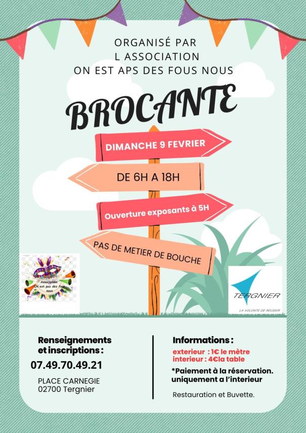 brocante tergnier 9 fevrier