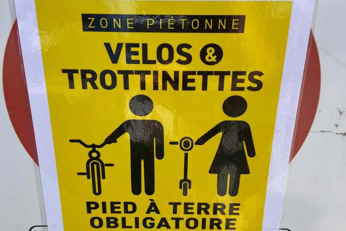 zone pietone interdite aux trotinnettes