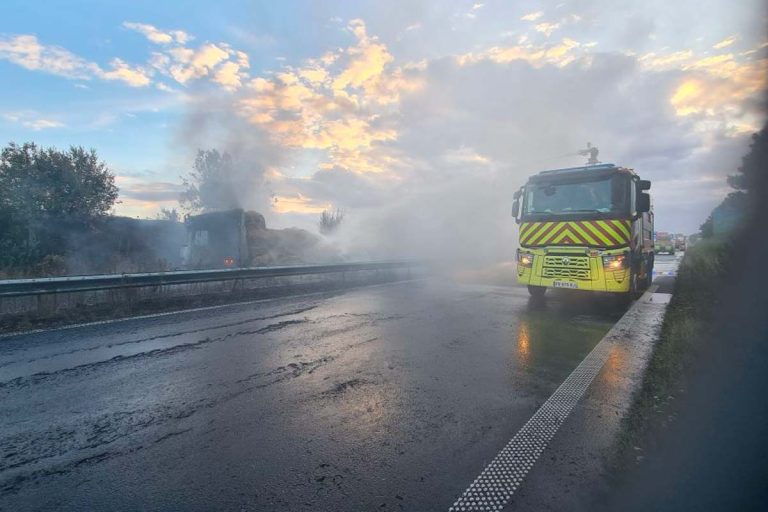 incendie poids lourd rn31