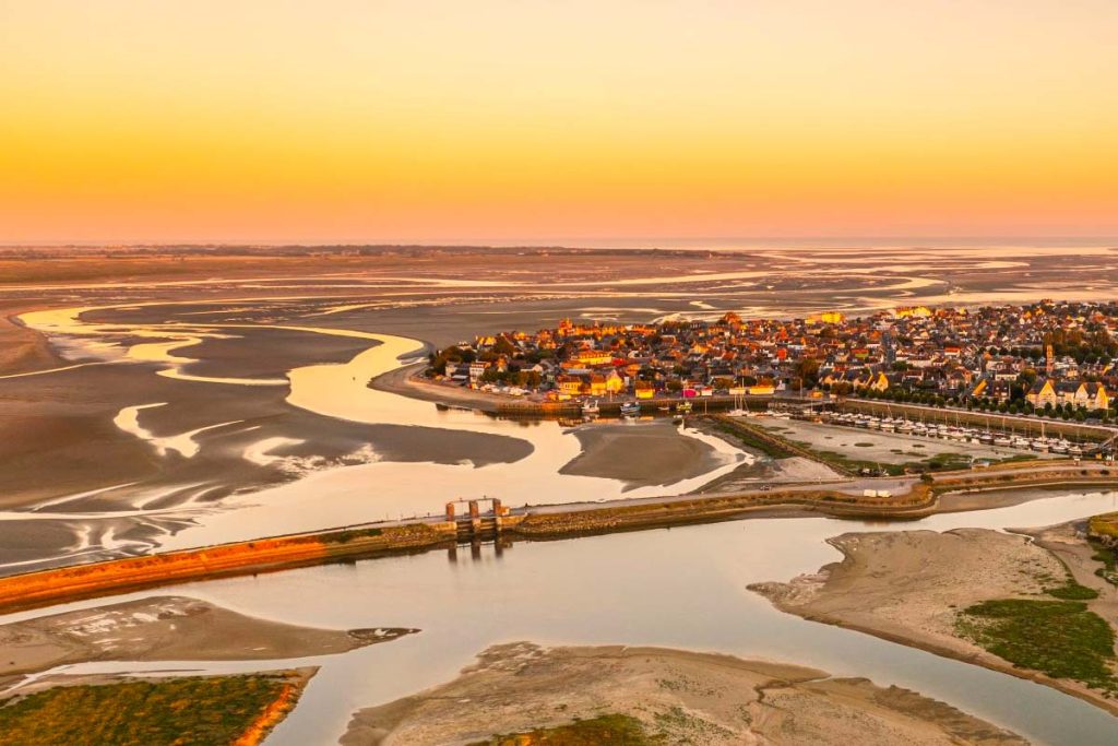 coucher de soleil en baie de somme