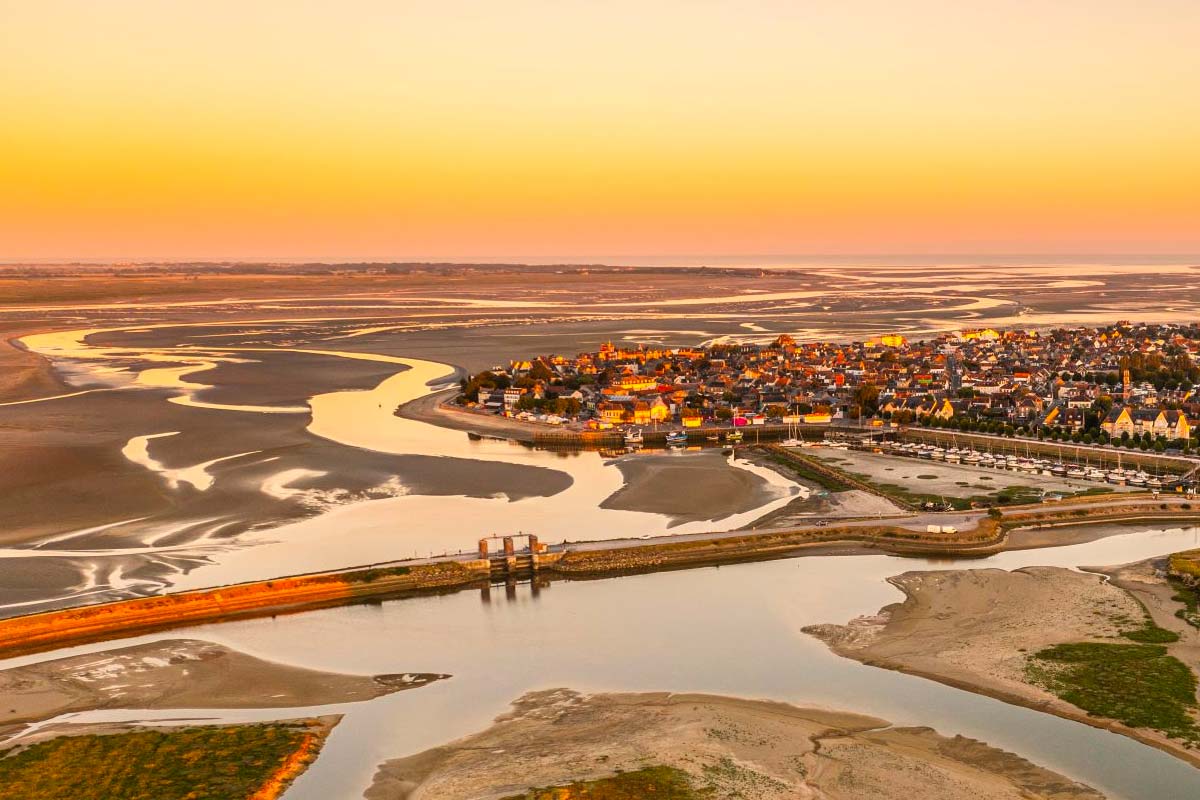 coucher de soleil en baie de somme