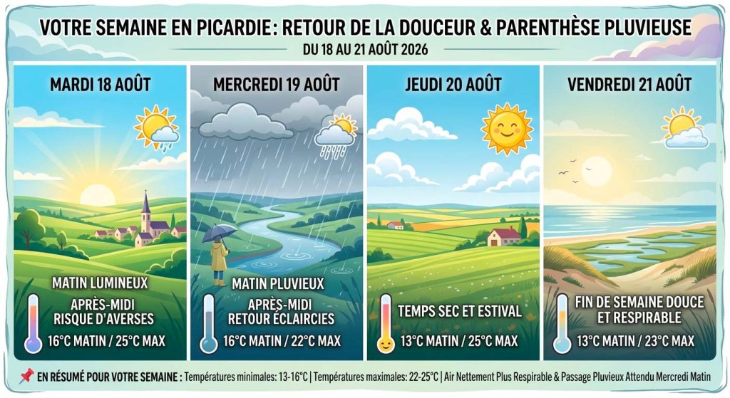 meteo picardie 18 21 aout 2026