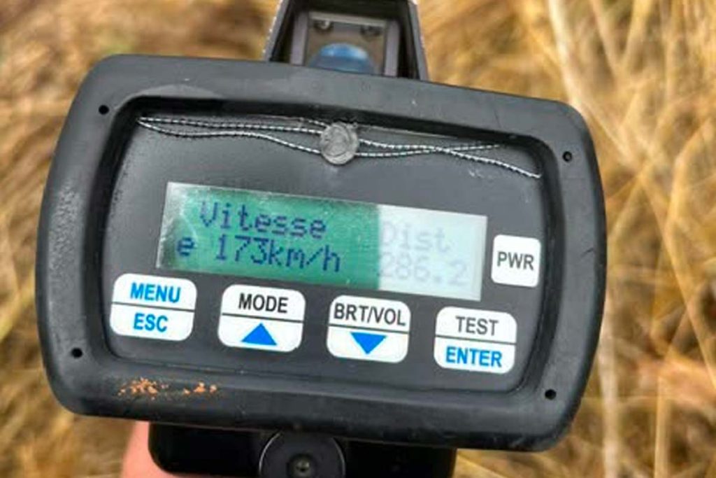 exces vitesse 173kmh